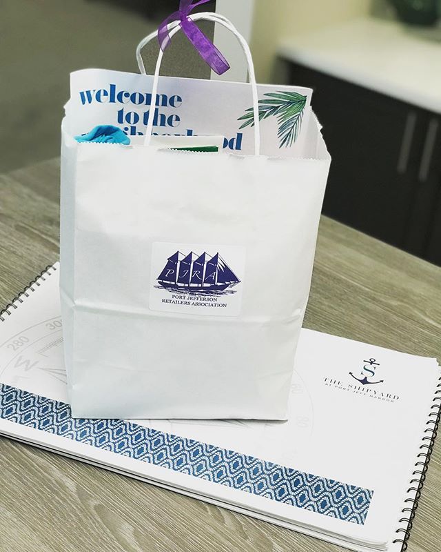 Thank you @portjeffretailers for these amazing gift bags for our residents ! We are so grateful for your warm welcome !! #portjeff #theshipyard #neighbors #