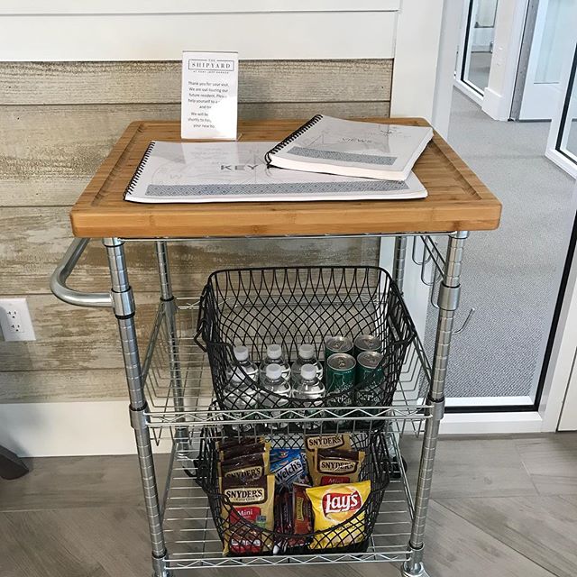 If you don’t see us, it’s because we are touring our future resident.  Help yourself to a beverage and snack from our snack cart.  Enjoy our reading material.  We can’t wait to show you our beautiful community.  #apartmentliving #luxuryliving #portjeffersonvillage #negreystar